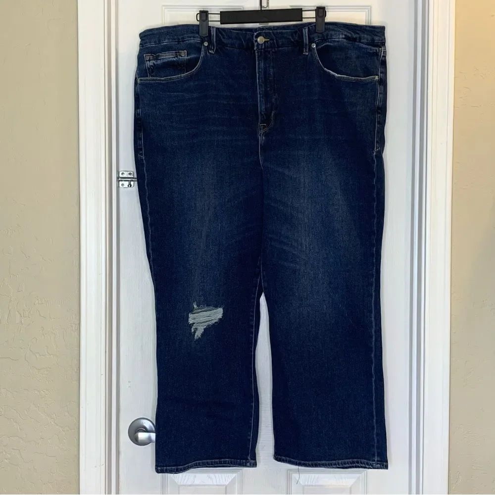 Good American Good Legs Cropped Mini Boot Denim Jeans Size 26